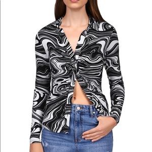 Sanctuary Dreamgirl Ruched Knit Shirt